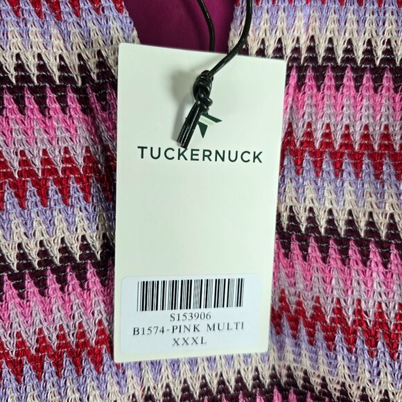 Tuckernuck Midi Zigzag Knit Stripe Crawford Dress Flutter Sleeves XXXL NWT - Picture 9 of 9